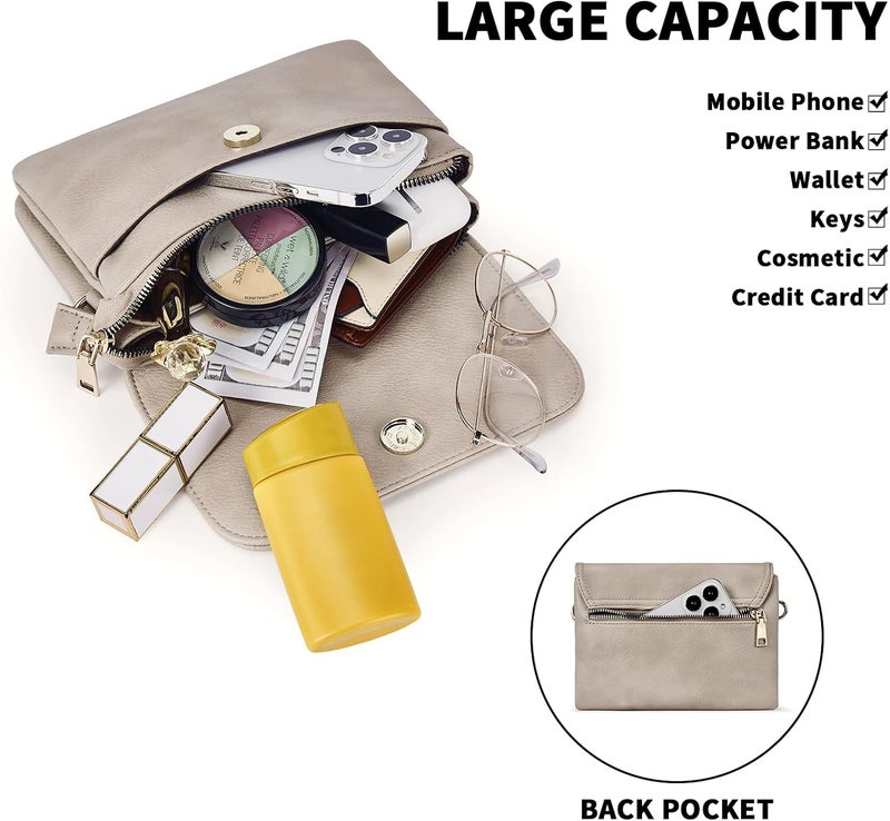 CHOLISS Small Crossbody Bags for Women, Vegan Leather Cell Phone Purse, Mini Travel Purse with Adjustable Strap Womens Gifts - Image 4